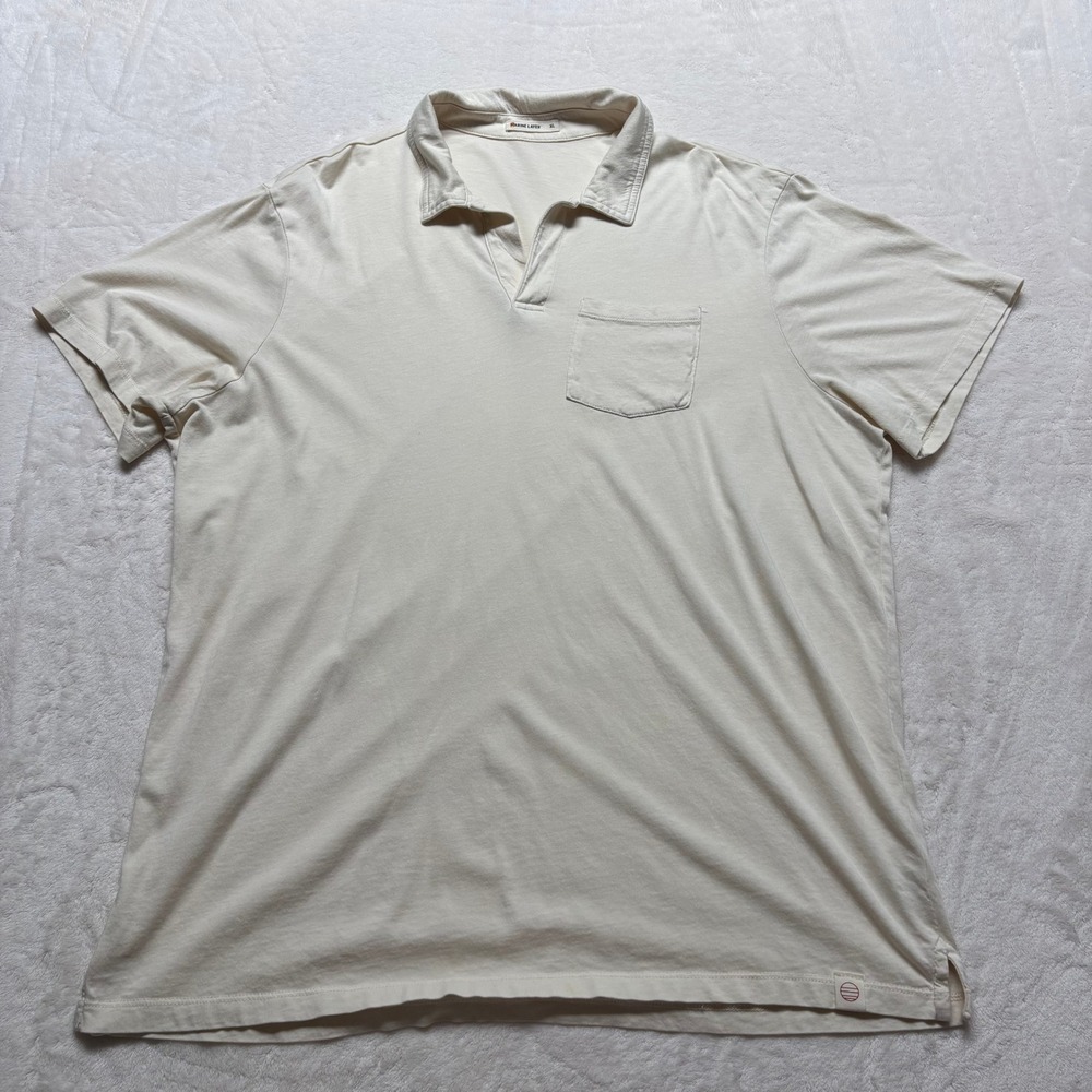 Marine Layer Resort Polo Shirt Mens Size XL Butter Yellow Soft Vacation Preppy